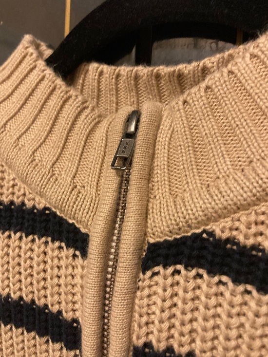 Able Sweaters - ABLE 100% Organic Cotton Half-Zip Ribbed Knit Sweater - Size XS